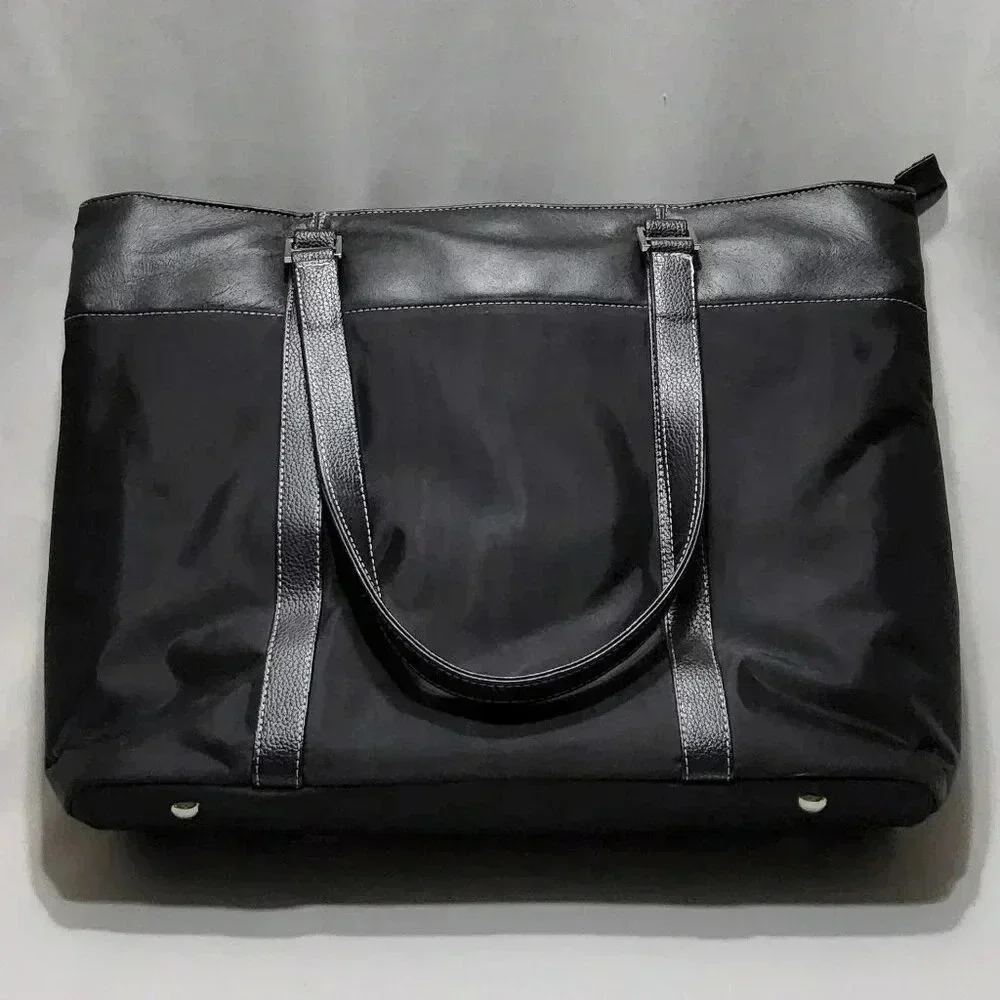 Mobile Edge Ultra Tech Laptop Bag Leather Trim Business Computer Women's Black